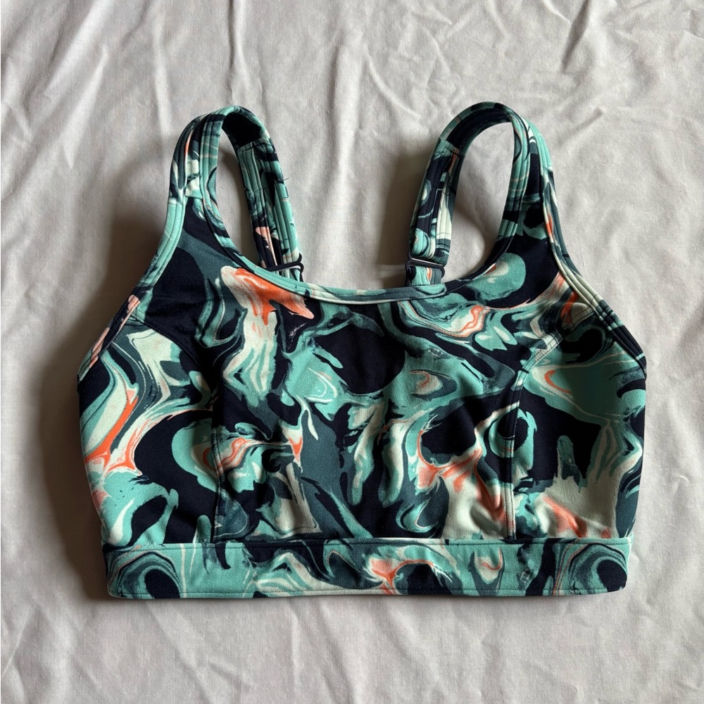 Title Nine Tech Athena Marble Print Sports Bra 32DD
